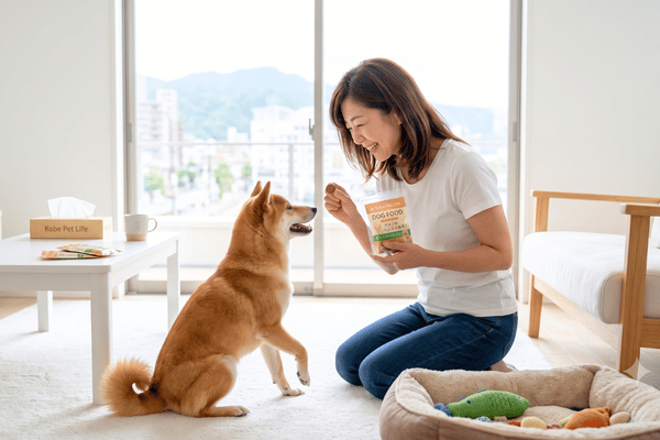 おやつを与える飼い主